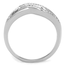 Load image into Gallery viewer, 3W724 - Rhodium Brass Ring with AAA Grade CZ  in Clear
