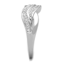 Load image into Gallery viewer, 3W724 - Rhodium Brass Ring with AAA Grade CZ  in Clear