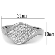 Load image into Gallery viewer, 3W726 - Rhodium Brass Ring with AAA Grade CZ  in Clear