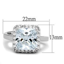 Load image into Gallery viewer, 3W729 - Rhodium Brass Ring with AAA Grade CZ  in Clear
