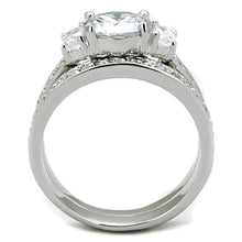 Load image into Gallery viewer, 3W731 - Rhodium Brass Ring with AAA Grade CZ  in Clear