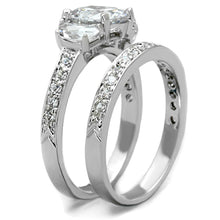 Load image into Gallery viewer, 3W731 - Rhodium Brass Ring with AAA Grade CZ  in Clear