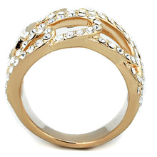 Load image into Gallery viewer, 3W733 - Rose Gold Brass Ring with Top Grade Crystal  in Clear
