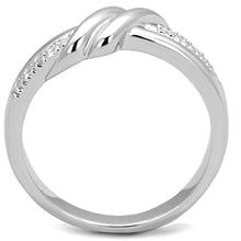 Load image into Gallery viewer, 3W741 - Rhodium Brass Ring with AAA Grade CZ  in Clear