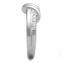 Load image into Gallery viewer, 3W741 - Rhodium Brass Ring with AAA Grade CZ  in Clear