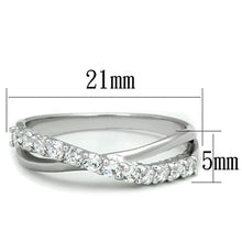 Load image into Gallery viewer, 3W742 - Rhodium Brass Ring with AAA Grade CZ  in Clear