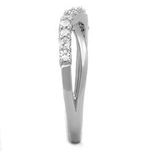 Load image into Gallery viewer, 3W742 - Rhodium Brass Ring with AAA Grade CZ  in Clear