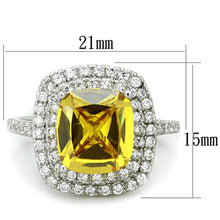 Load image into Gallery viewer, 3W760 - Rhodium Brass Ring with AAA Grade CZ  in Topaz