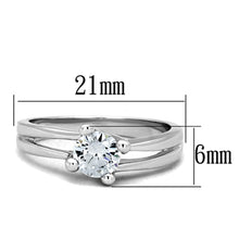 Load image into Gallery viewer, 3W764 - Rhodium Brass Ring with AAA Grade CZ  in Clear