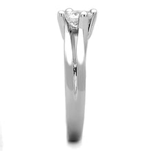Load image into Gallery viewer, 3W764 - Rhodium Brass Ring with AAA Grade CZ  in Clear