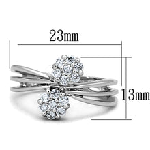 Load image into Gallery viewer, 3W767 - Rhodium Brass Ring with AAA Grade CZ  in Clear