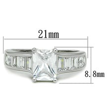Load image into Gallery viewer, 3W769 - Rhodium Brass Ring with AAA Grade CZ  in Clear