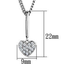Load image into Gallery viewer, 3W773 - Rhodium Brass Chain Pendant with AAA Grade CZ  in Clear