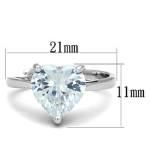 Load image into Gallery viewer, 3W776 - Rhodium Brass Ring with AAA Grade CZ  in Clear