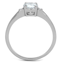 Load image into Gallery viewer, 3W786 - Rhodium Brass Ring with AAA Grade CZ  in Clear