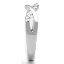 Load image into Gallery viewer, 3W796 - Rhodium Brass Ring with AAA Grade CZ  in Clear