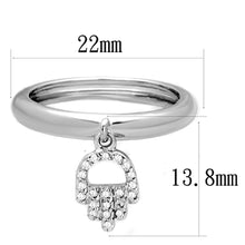 Load image into Gallery viewer, 3W808 - Rhodium Brass Ring with AAA Grade CZ  in Clear