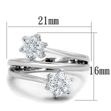 Load image into Gallery viewer, 3W810 - Rhodium Brass Ring with AAA Grade CZ  in Clear