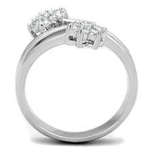 Load image into Gallery viewer, 3W810 - Rhodium Brass Ring with AAA Grade CZ  in Clear