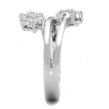 Load image into Gallery viewer, 3W810 - Rhodium Brass Ring with AAA Grade CZ  in Clear