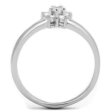 Load image into Gallery viewer, 3W814 - Rhodium Brass Ring with AAA Grade CZ  in Clear