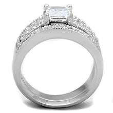 Load image into Gallery viewer, 3W817 - Rhodium Brass Ring with AAA Grade CZ  in Clear