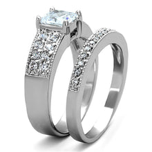 Load image into Gallery viewer, 3W817 - Rhodium Brass Ring with AAA Grade CZ  in Clear