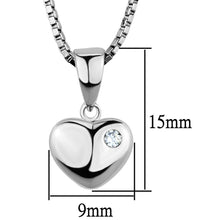 Load image into Gallery viewer, 3W825 - Rhodium Brass Chain Pendant with AAA Grade CZ  in Clear
