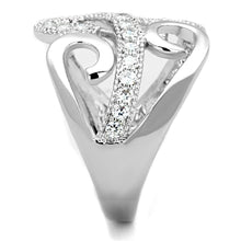 Load image into Gallery viewer, 3W827 - Rhodium Brass Ring with AAA Grade CZ  in Clear
