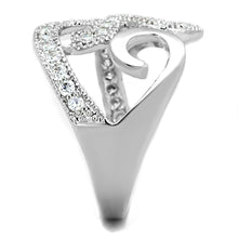 Load image into Gallery viewer, 3W827 - Rhodium Brass Ring with AAA Grade CZ  in Clear