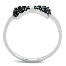 Load image into Gallery viewer, 3W856 - Rhodium + Ruthenium Brass Ring with AAA Grade CZ  in Black Diamond