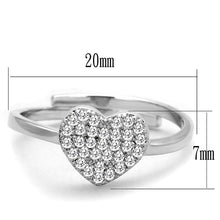 Load image into Gallery viewer, 3W865 - Rhodium Brass Ring with AAA Grade CZ  in Clear