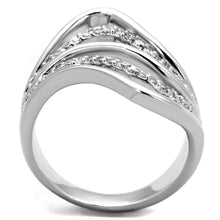 Load image into Gallery viewer, 3W878 - Rhodium Brass Ring with AAA Grade CZ  in Clear