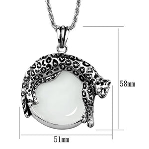 3W908 - Rhodium Brass Magnifier pendant with Synthetic Synthetic Glass in Clear