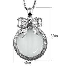 Load image into Gallery viewer, 3W911 - Rhodium Brass Magnifier pendant with Synthetic Synthetic Glass in Clear