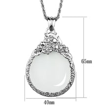 Load image into Gallery viewer, 3W920 - Rhodium Brass Magnifier pendant with Top Grade Crystal  in Clear