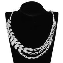 Load image into Gallery viewer, 3W922 - Rhodium Brass Jewelry Sets with AAA Grade CZ  in Clear