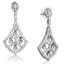 Load image into Gallery viewer, 3W931 - Rhodium Brass Jewelry Sets with AAA Grade CZ  in Clear