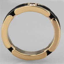 Load image into Gallery viewer, 3W960 - IP Rose Gold(Ion Plating) Stainless Steel Ring with Ceramic  in Jet