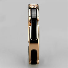 Load image into Gallery viewer, 3W960 - IP Rose Gold(Ion Plating) Stainless Steel Ring with Ceramic  in Jet