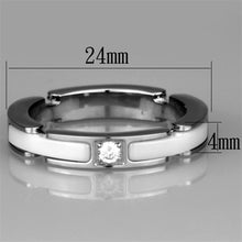 Load image into Gallery viewer, 3W963 - High polished (no plating) Stainless Steel Ring with Ceramic  in White