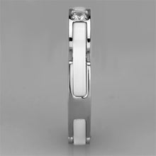 Load image into Gallery viewer, 3W963 - High polished (no plating) Stainless Steel Ring with Ceramic  in White