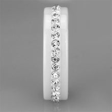 Load image into Gallery viewer, 3W968 - High polished (no plating) Stainless Steel Ring with Ceramic  in White