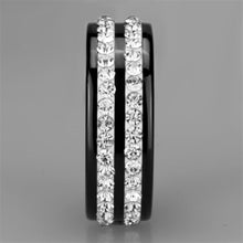 Load image into Gallery viewer, 3W971 - High polished (no plating) Stainless Steel Ring with Ceramic  in Jet