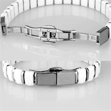 Load image into Gallery viewer, 3W991 - High polished (no plating) Stainless Steel Bracelet with Ceramic  in White