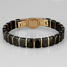 Load image into Gallery viewer, 3W992 - IP Rose Gold(Ion Plating) Stainless Steel Bracelet with Ceramic  in Jet