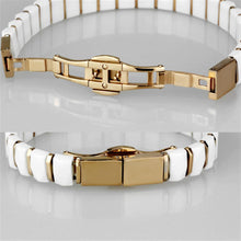 Load image into Gallery viewer, 3W993 - IP Rose Gold(Ion Plating) Stainless Steel Bracelet with Ceramic  in White