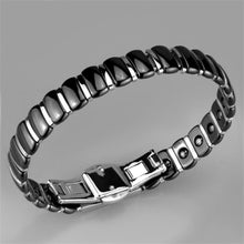 Load image into Gallery viewer, 3W995 - High polished (no plating) Stainless Steel Bracelet with Ceramic  in Jet