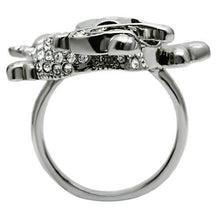 Load image into Gallery viewer, 3W003 - Ruthenium White Metal Ring with Top Grade Crystal  in Clear