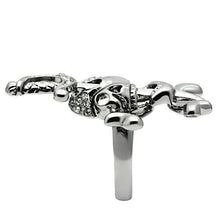 Load image into Gallery viewer, 3W003 - Ruthenium White Metal Ring with Top Grade Crystal  in Clear